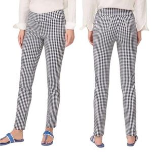 J. McLaughlin Masie Pant in Navy Gingham Size 12. Pull on styling, straight leg